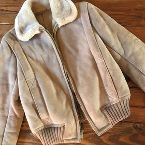 Vintage shearling bomber jacket